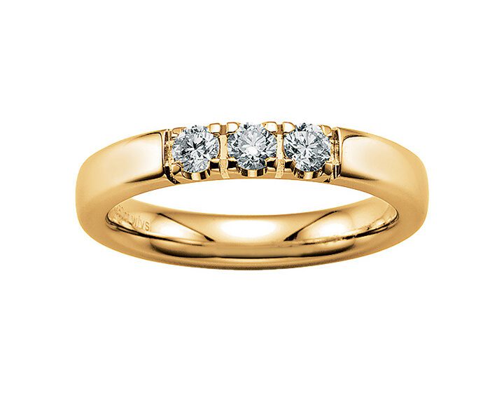 Memoire-Ring-585-Gelbgold-Breite3,3mm-3xDiamanten0,30ct.