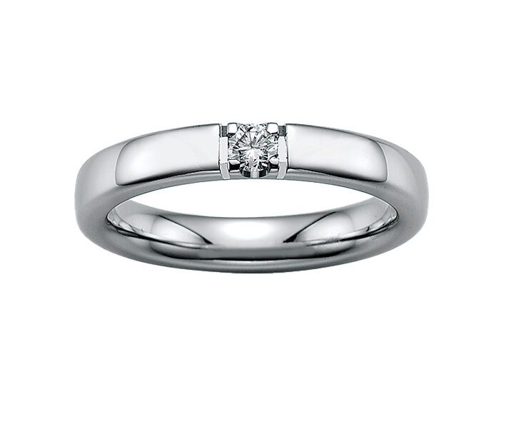 Memoire-Ring-585-Weissgold-Breite3,3mm-Diamanten1xt0,10ct.