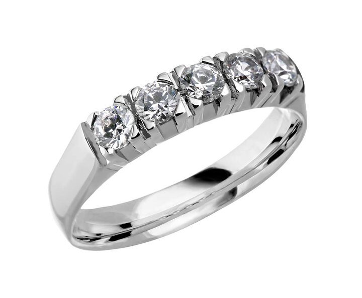 Memoire-Ring-585-Weissgold-Breite3,7mm-5xDiamanten0,10ct.